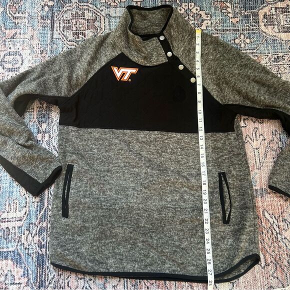 Gameday Couture Women's Virginia Tech Quilted Panel Snap Up Pullover Sweatshirt - Picture 8 of 10